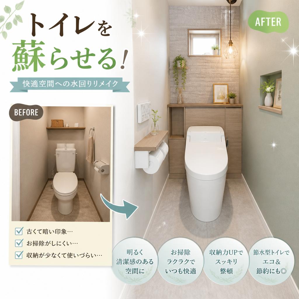 トイレを蘇らせる！快適空間への水回りリメイク