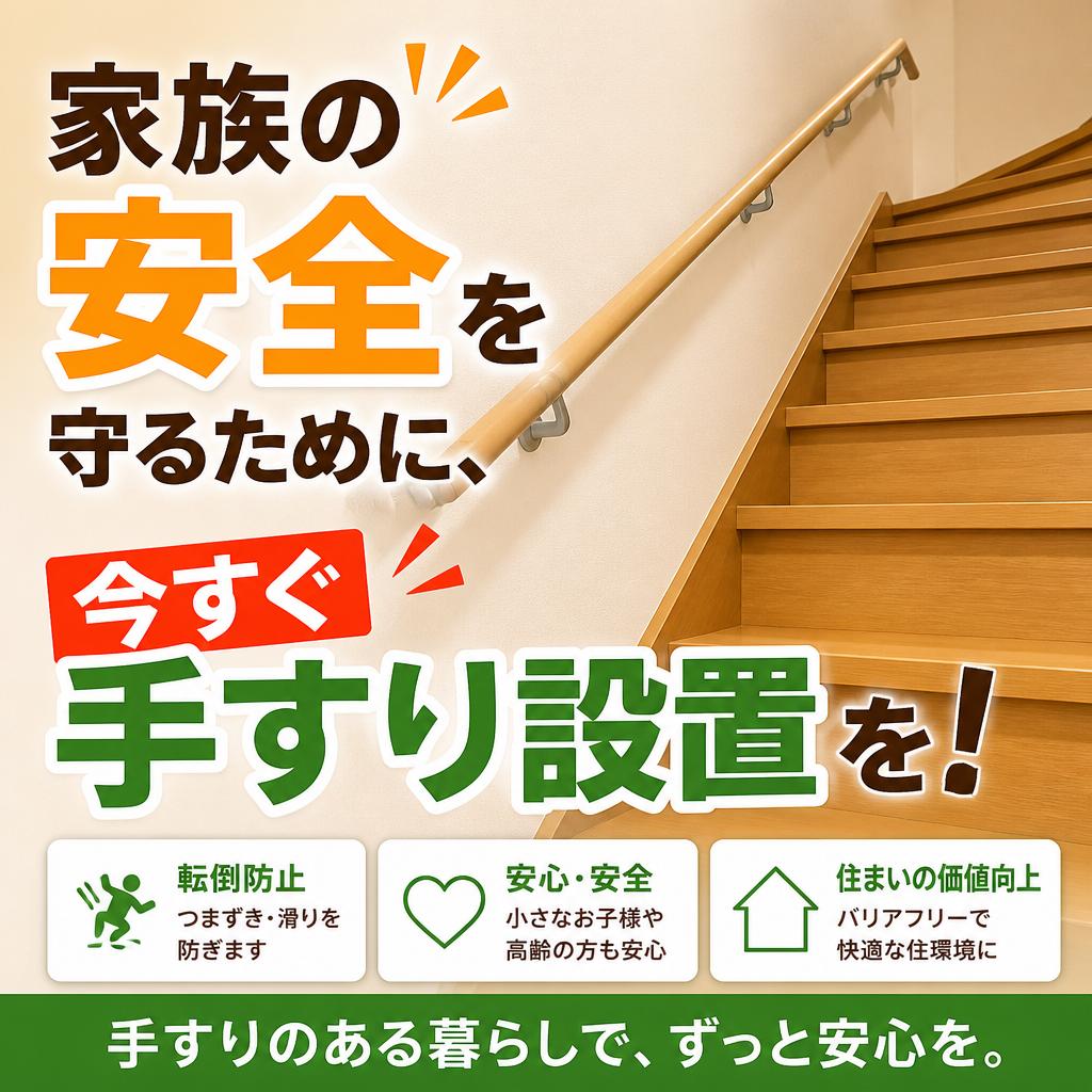 家族の安全を守るために、今すぐ手すり設置を！