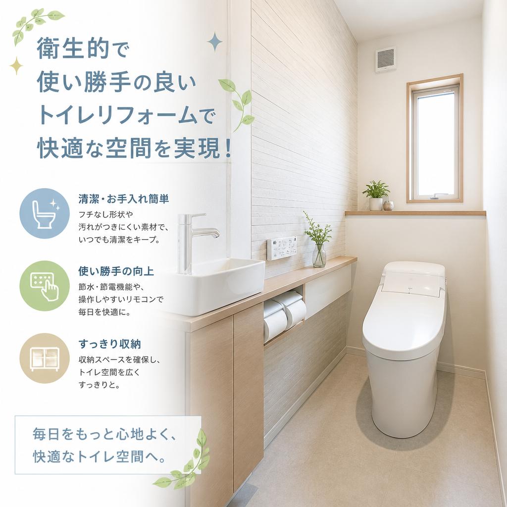 衛生的で使い勝手の良いトイレリフォームで快適な空間を実現！