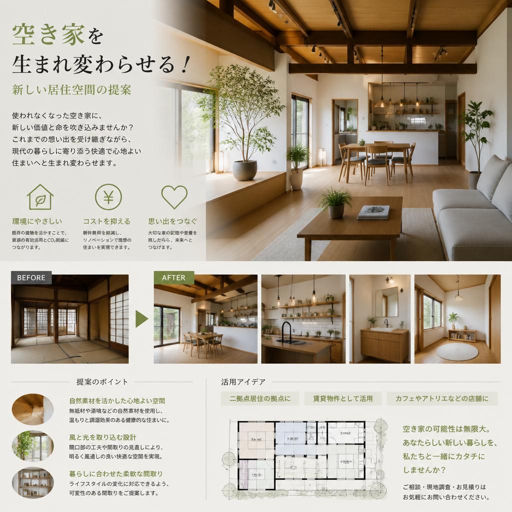 空き家を生まれ変わらせる！新しい居住空間の提案