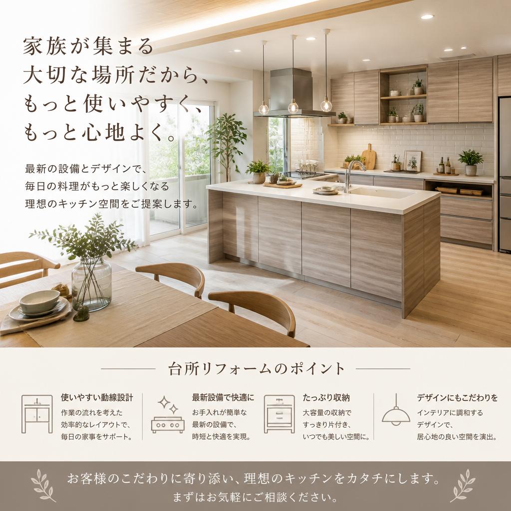 料理が楽しくなる台所リフォーム