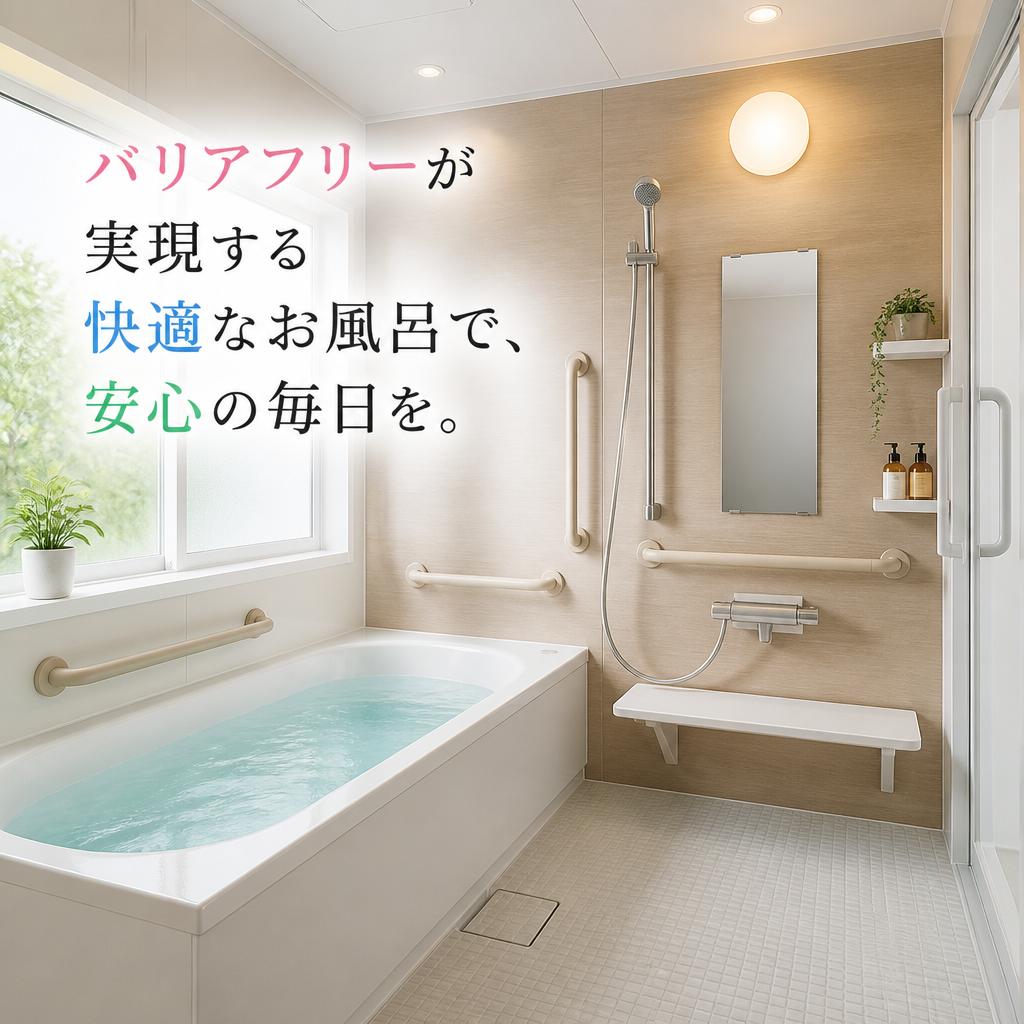 バリアフリーが実現する快適なお風呂で、安心の毎日を。