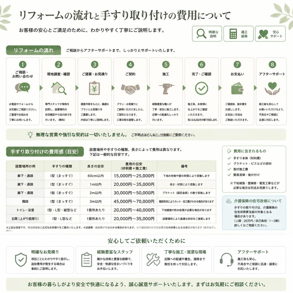 施工の流れと費用について
