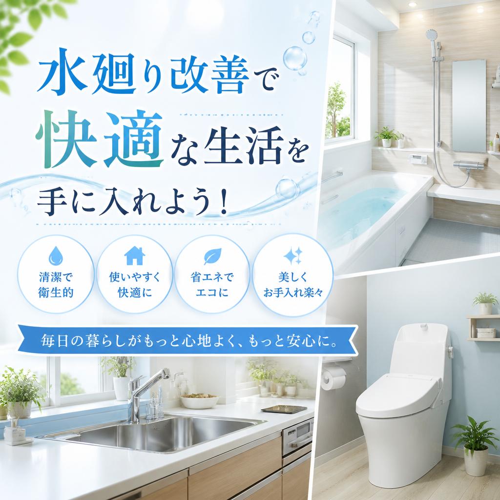 水廻り改善で快適な生活を手に入れよう！