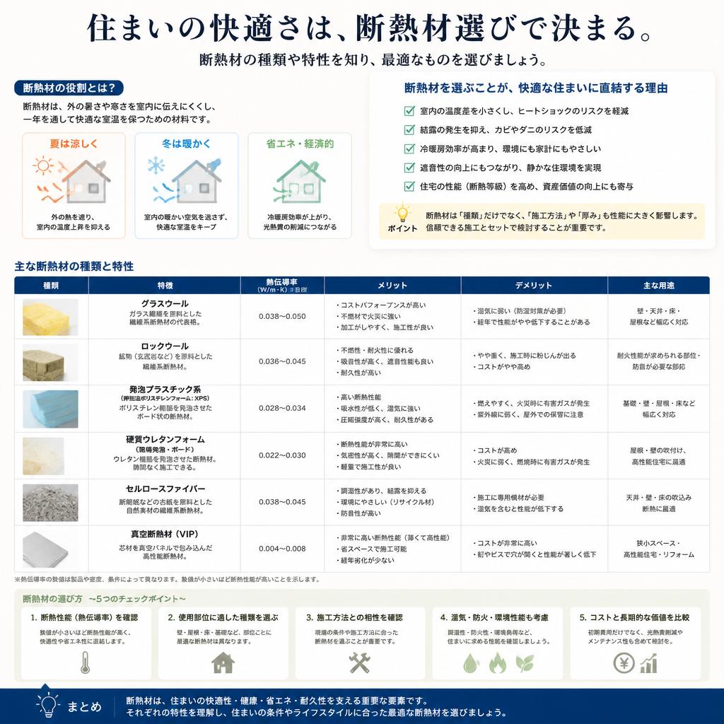 効果的な断熱材の選び方
