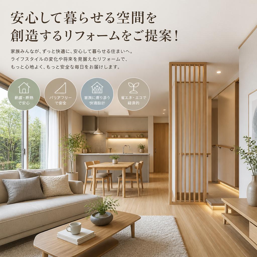 安心して暮らせる空間を創造するリフォームをご提案！