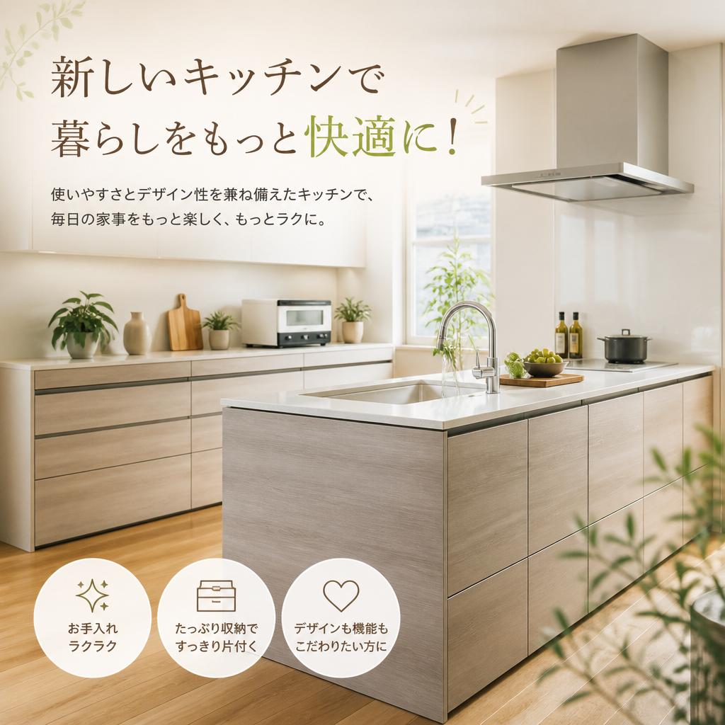 新しいキッチンで暮らしをもっと快適に！