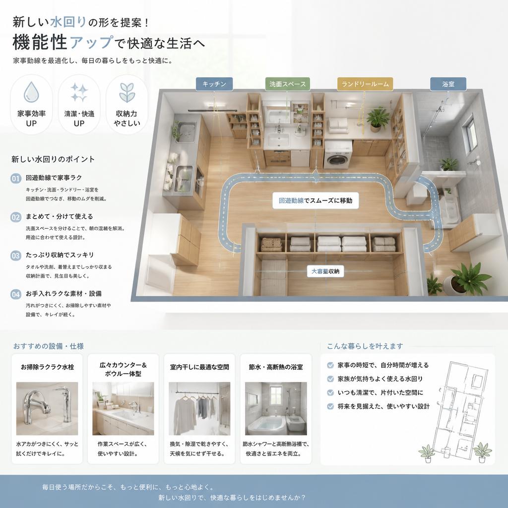 新しい水回りの形を提案！機能性アップで快適な生活へ
