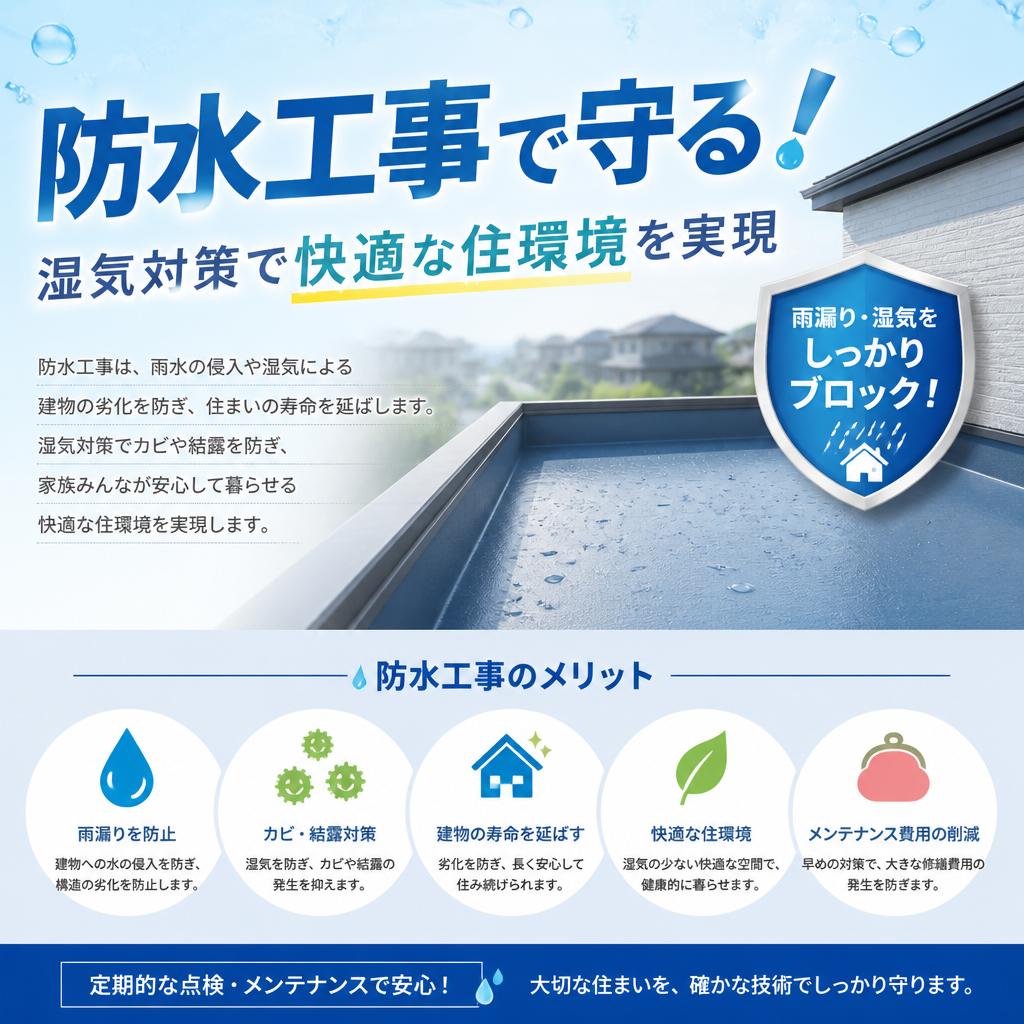 防水工事で守る！湿気対策で快適な住環境を実現