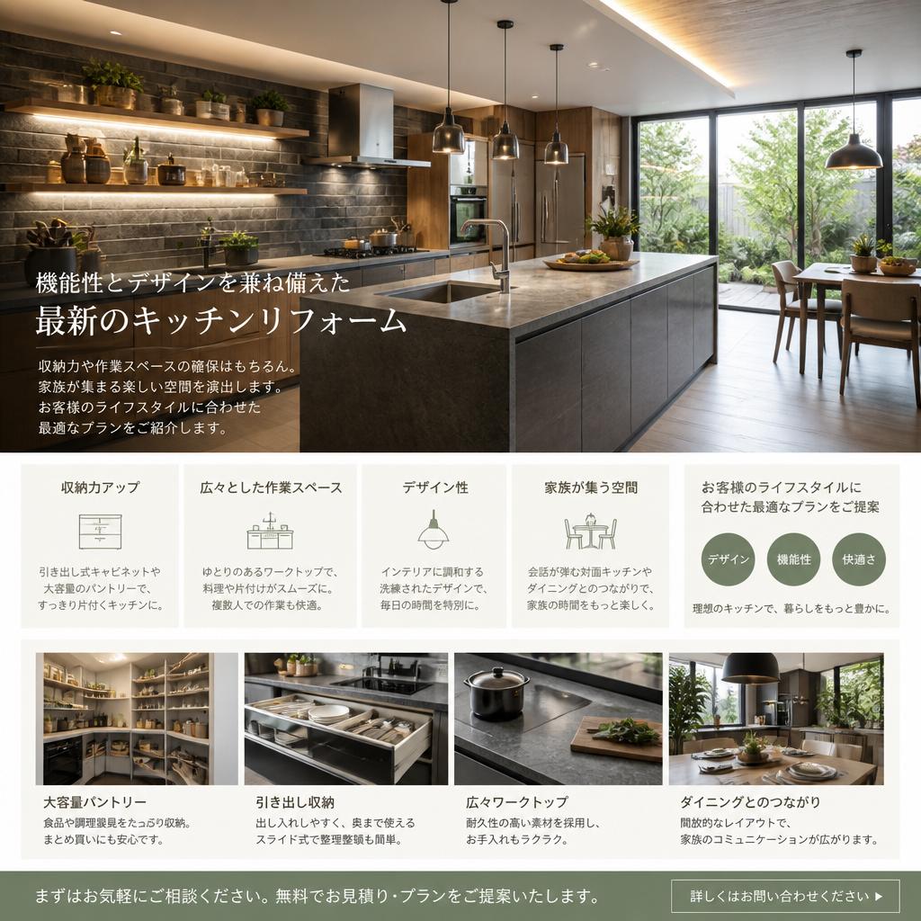 最新のキッチンリフォームプラン