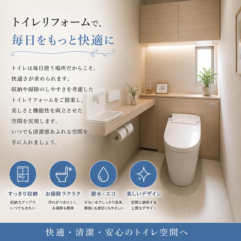 おしゃれで使いやすいトイレ空間