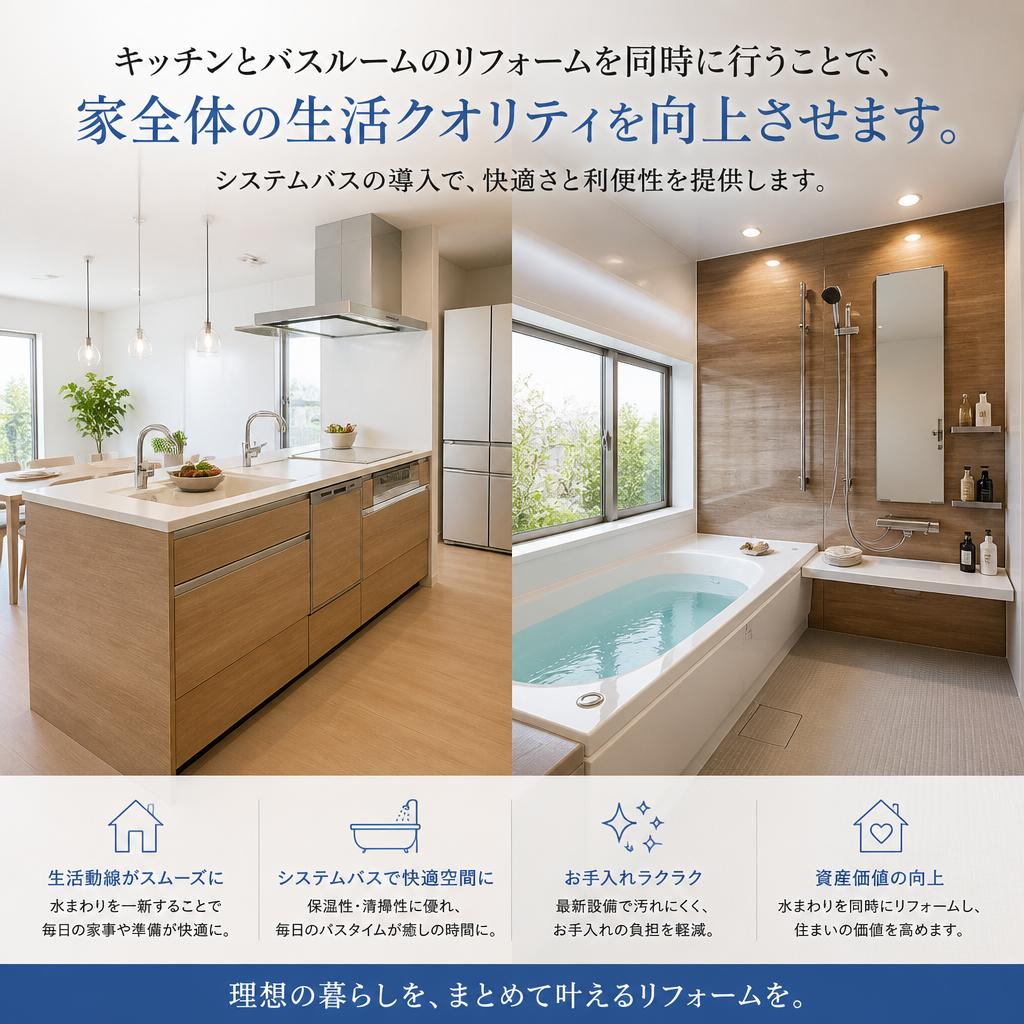 システムバスで快適な癒しの空間に