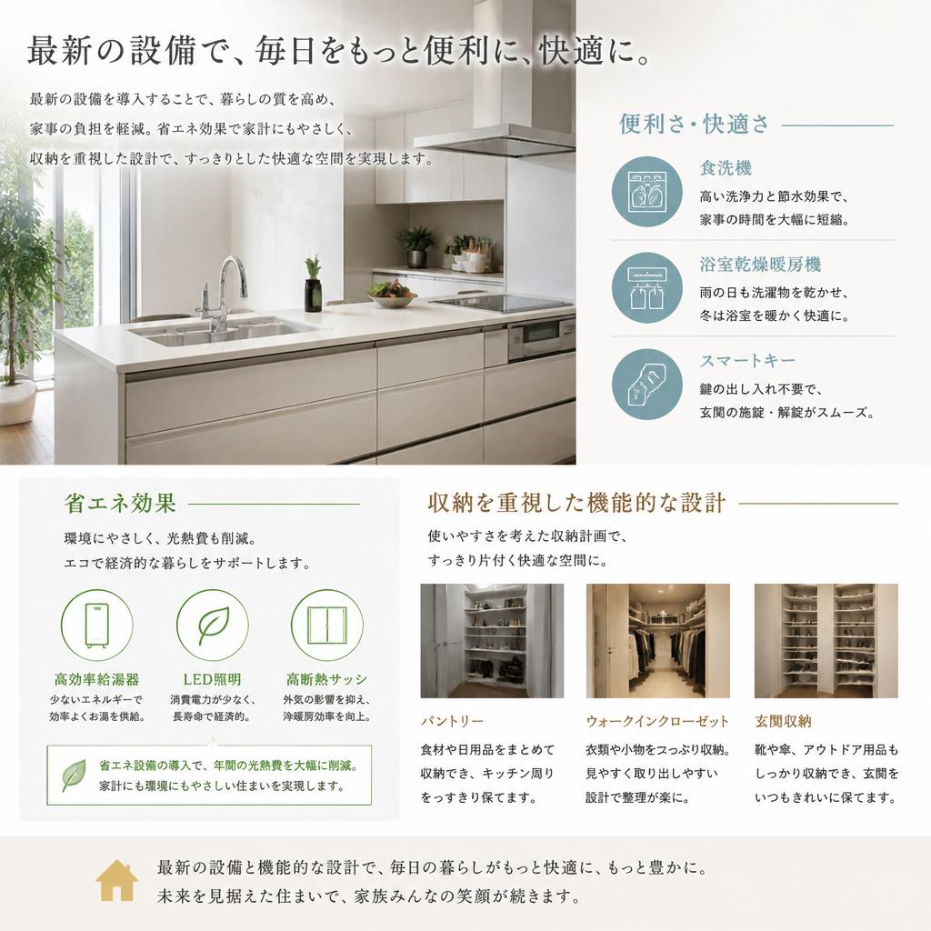 機能性を兼ね備えた設備