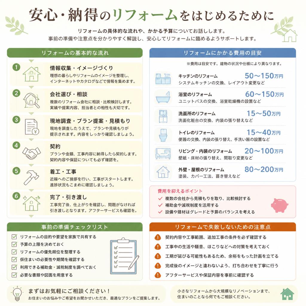 リフォームの流れと費用感