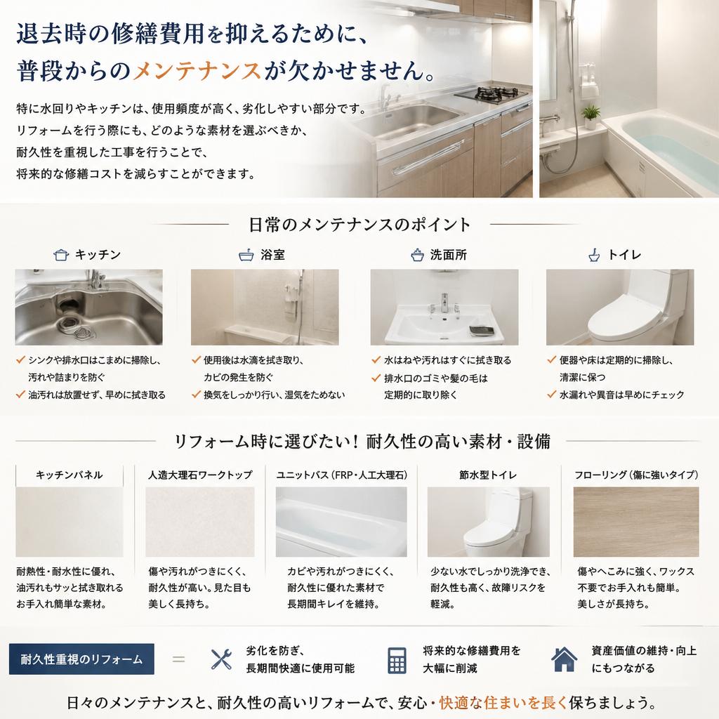 3. 退去時に気を付けるべき修繕ポイント