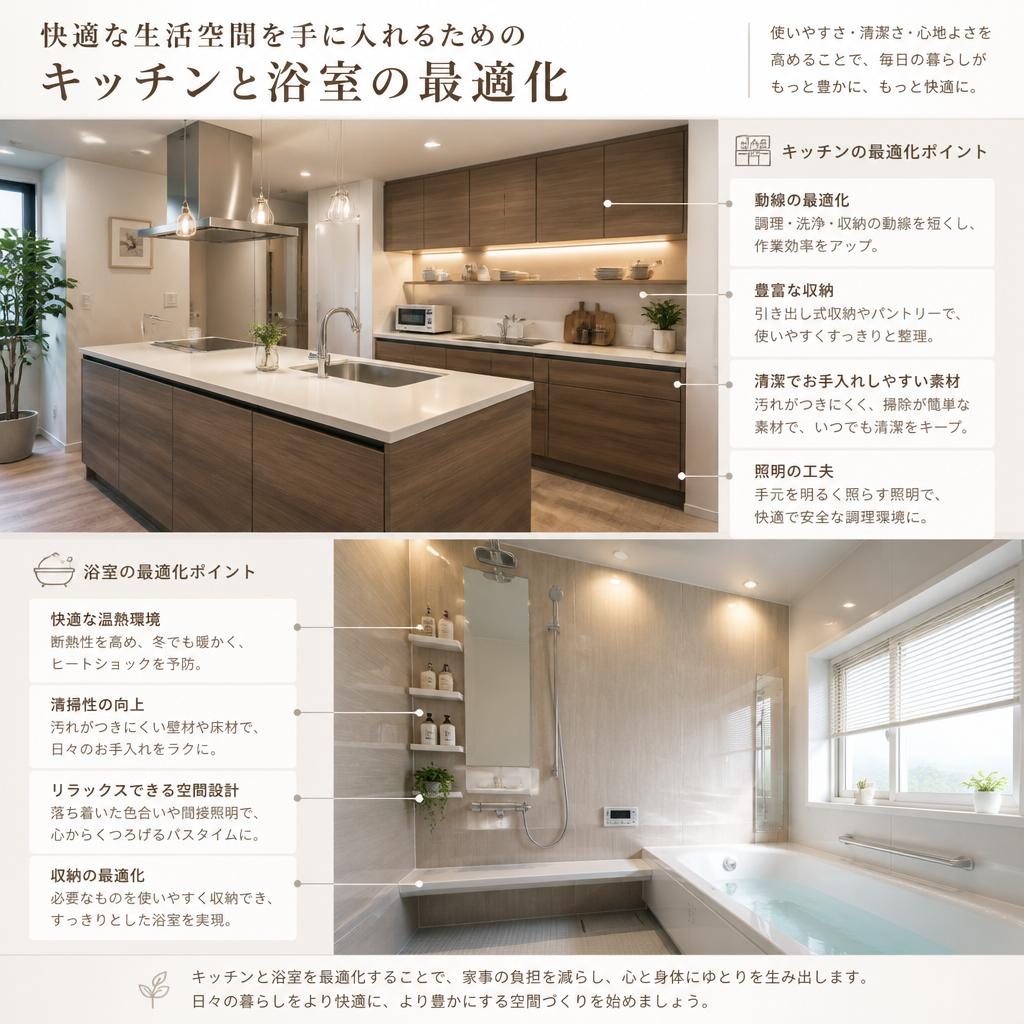 快適な生活空間を手に入れるためのキッチンと浴室の最適化