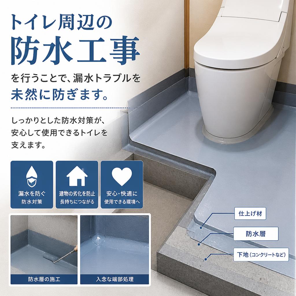信頼の防水工事で長持ちするトイレ