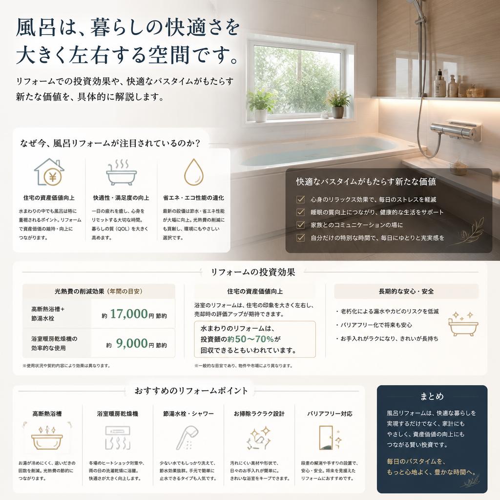 風呂リフォームがもたらす価値