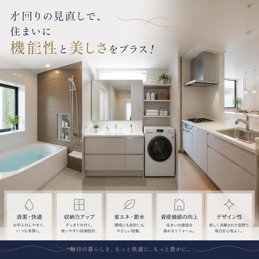 水回りの見直しで、住まいに機能性と美しさをプラス！