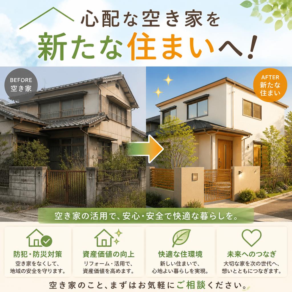 心配な空き家を新たな住まいへ！