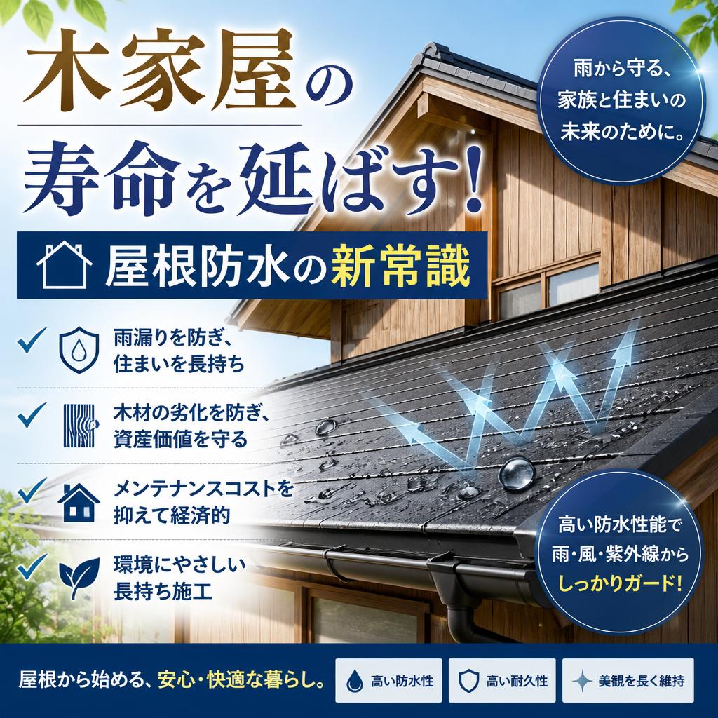 木家屋の寿命を延ばす！屋根防水の新常識