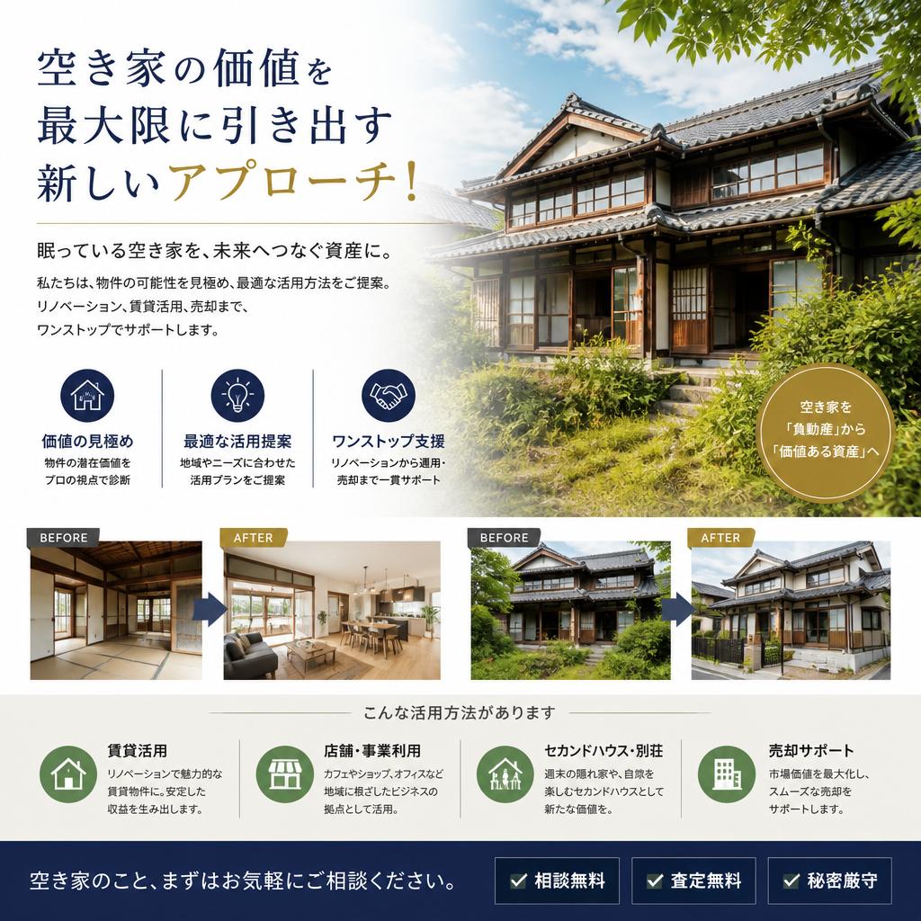 空き家の価値を最大限に引き出す新しいアプローチ！