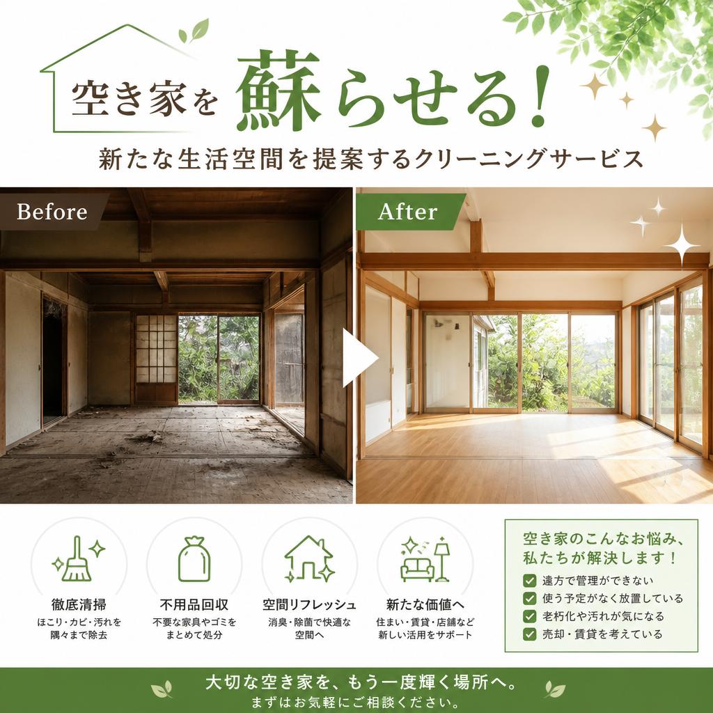 空き家を蘇らせる！新たな生活空間を提案するクリーニングサービス