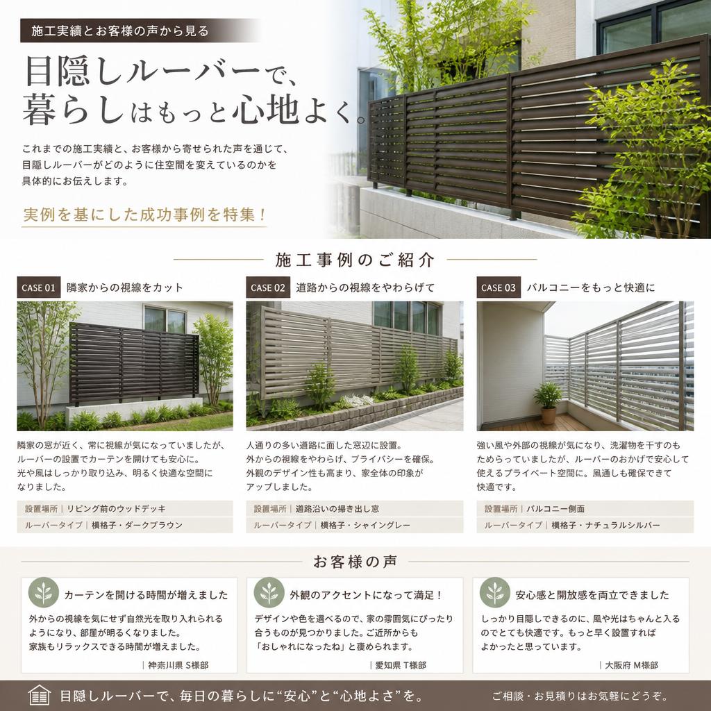 実際の施工例とお客様の声