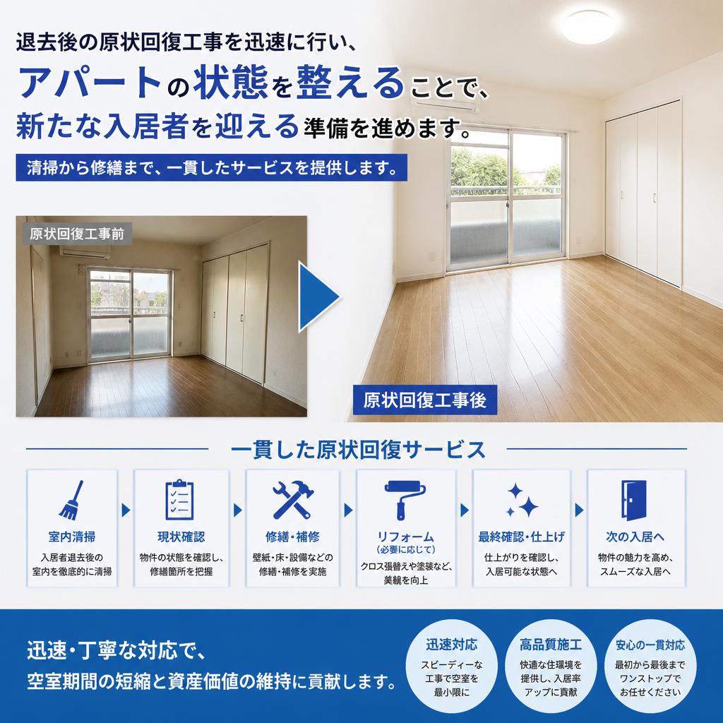 原状回復工事で次の入居者へつなぐ