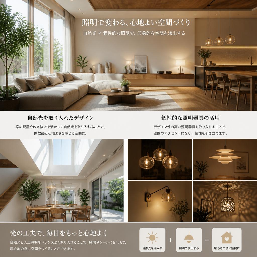 照明の工夫で空間を演出