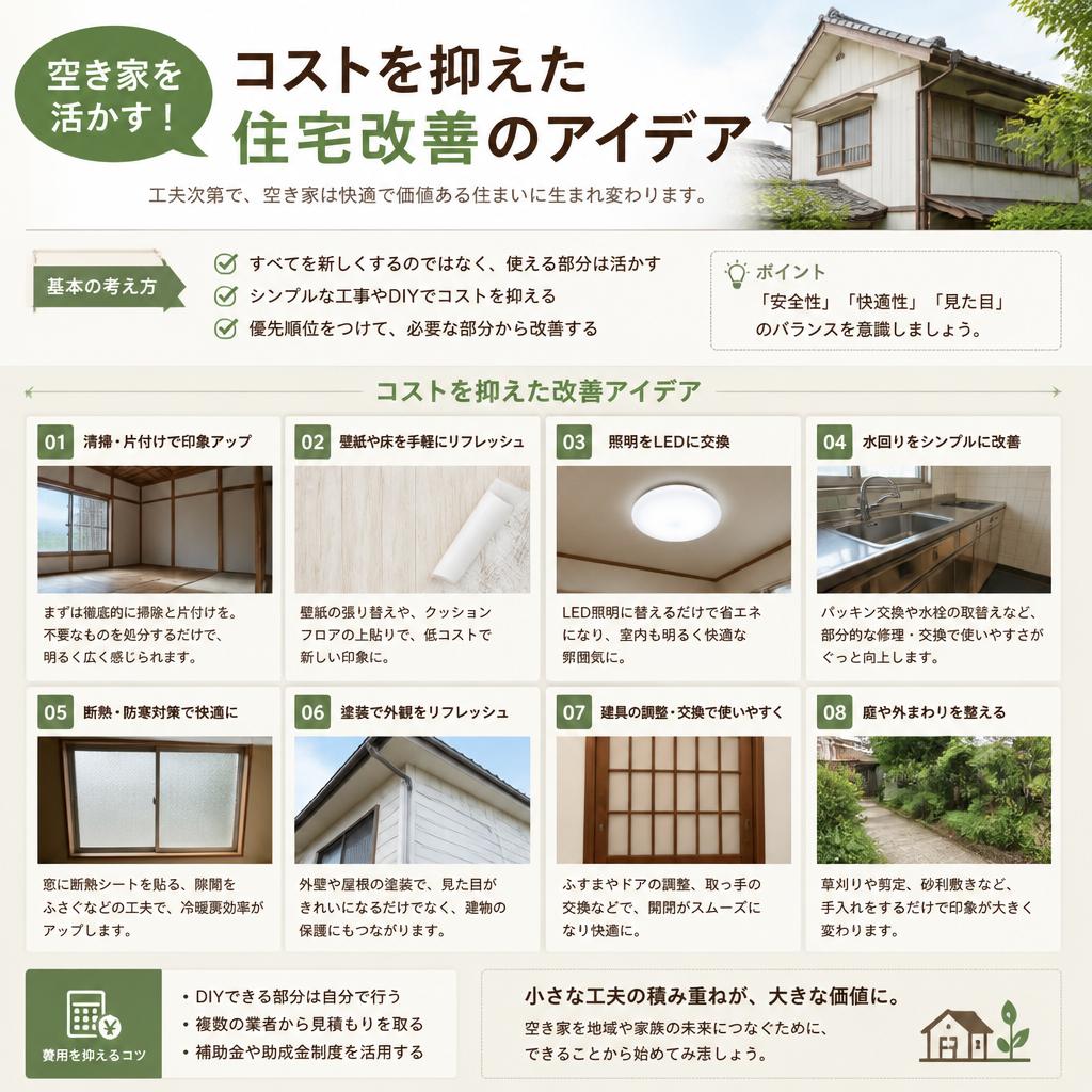 空き家を活かす！コストを抑えた住宅改善のアイデア