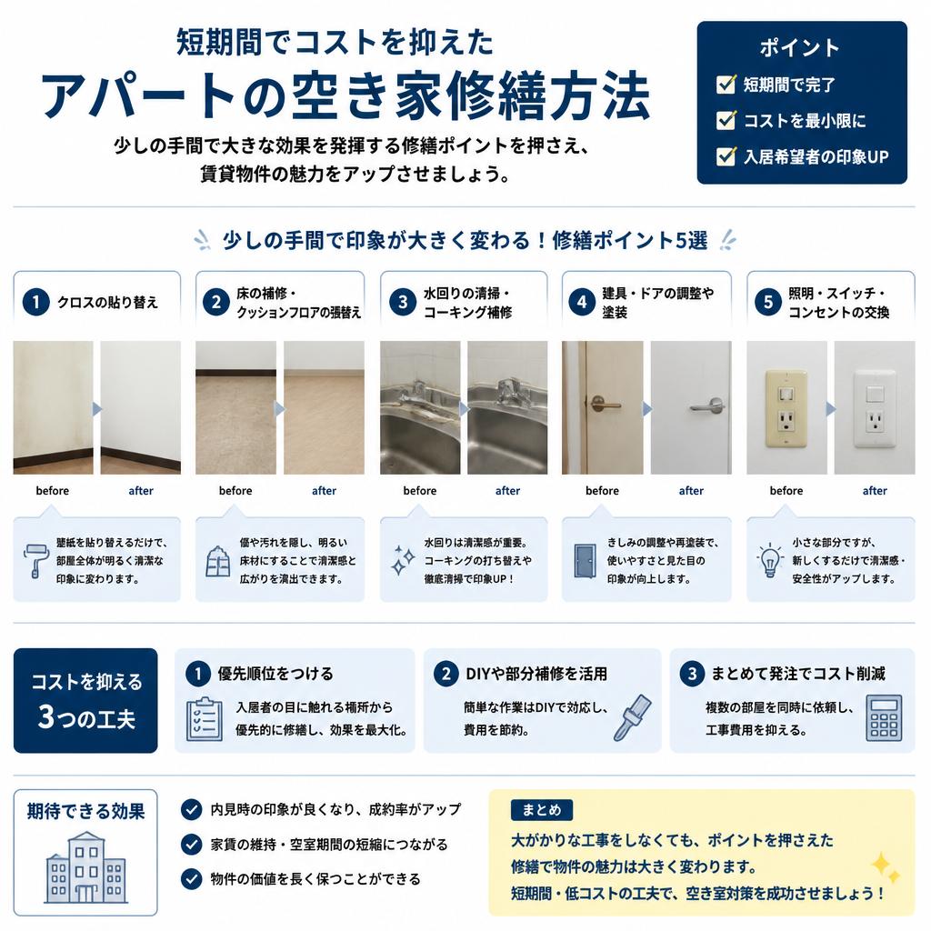 リーズナブルなアパート空き家修繕