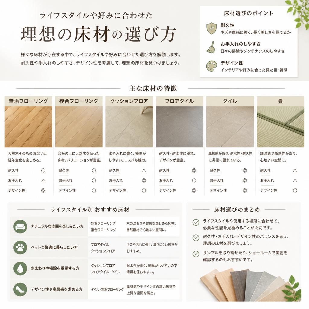 2. 自分に合った床材の選び方
