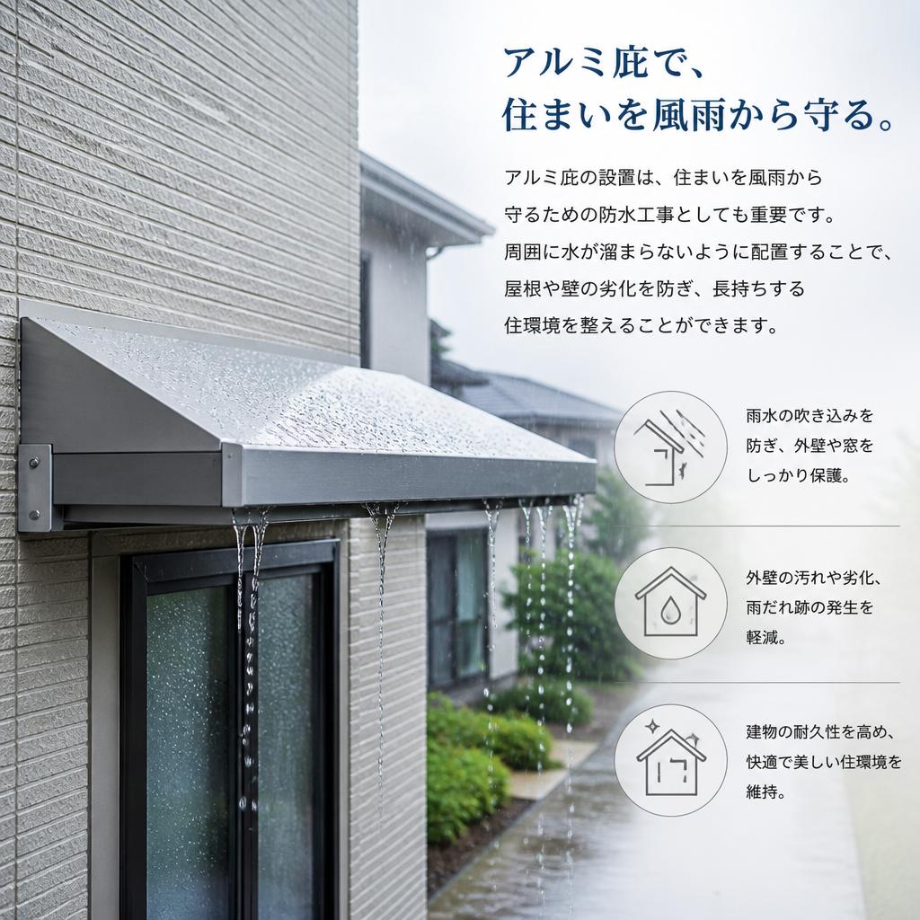 防水工事とアルミ庇の相性