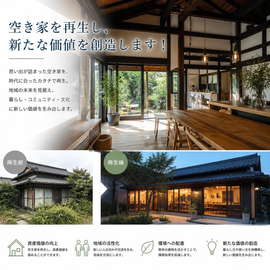 空き家を再生し、新たな価値を創造します！