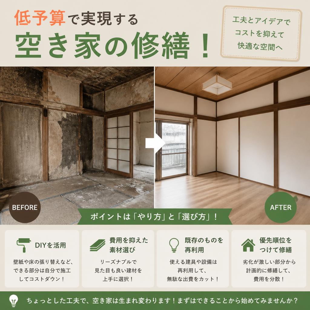 低予算で実現する空き家の修繕！
