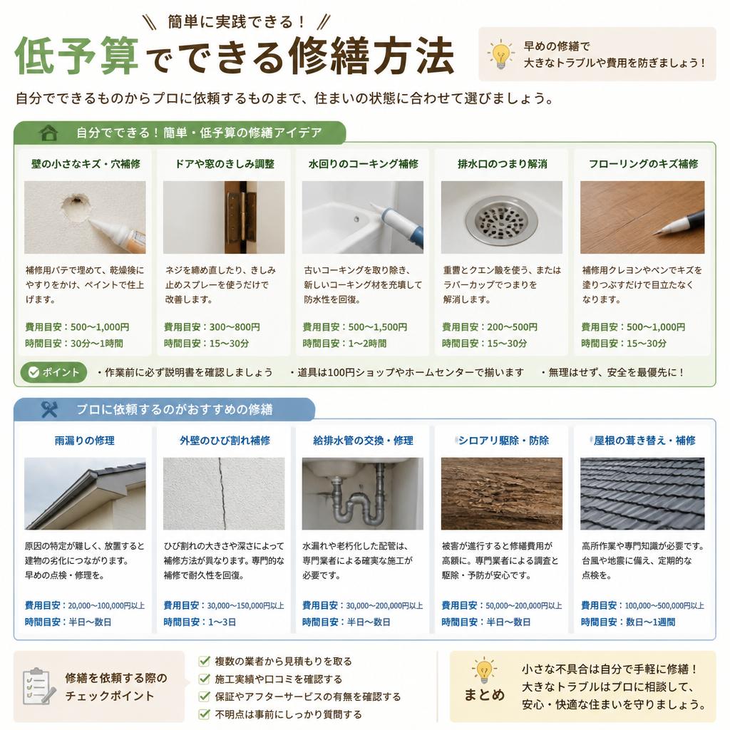 低予算でできる修繕方法