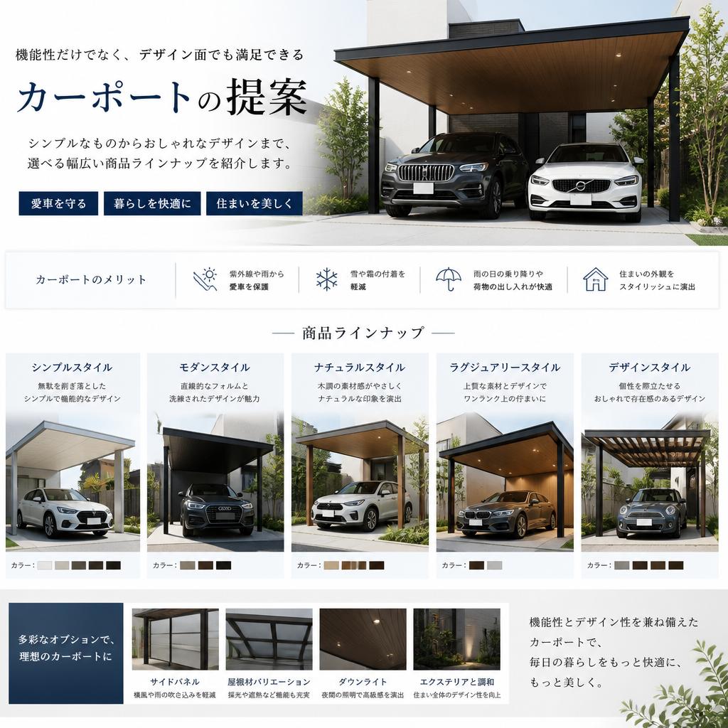 3. より便利にするためのカーポートのデザイン