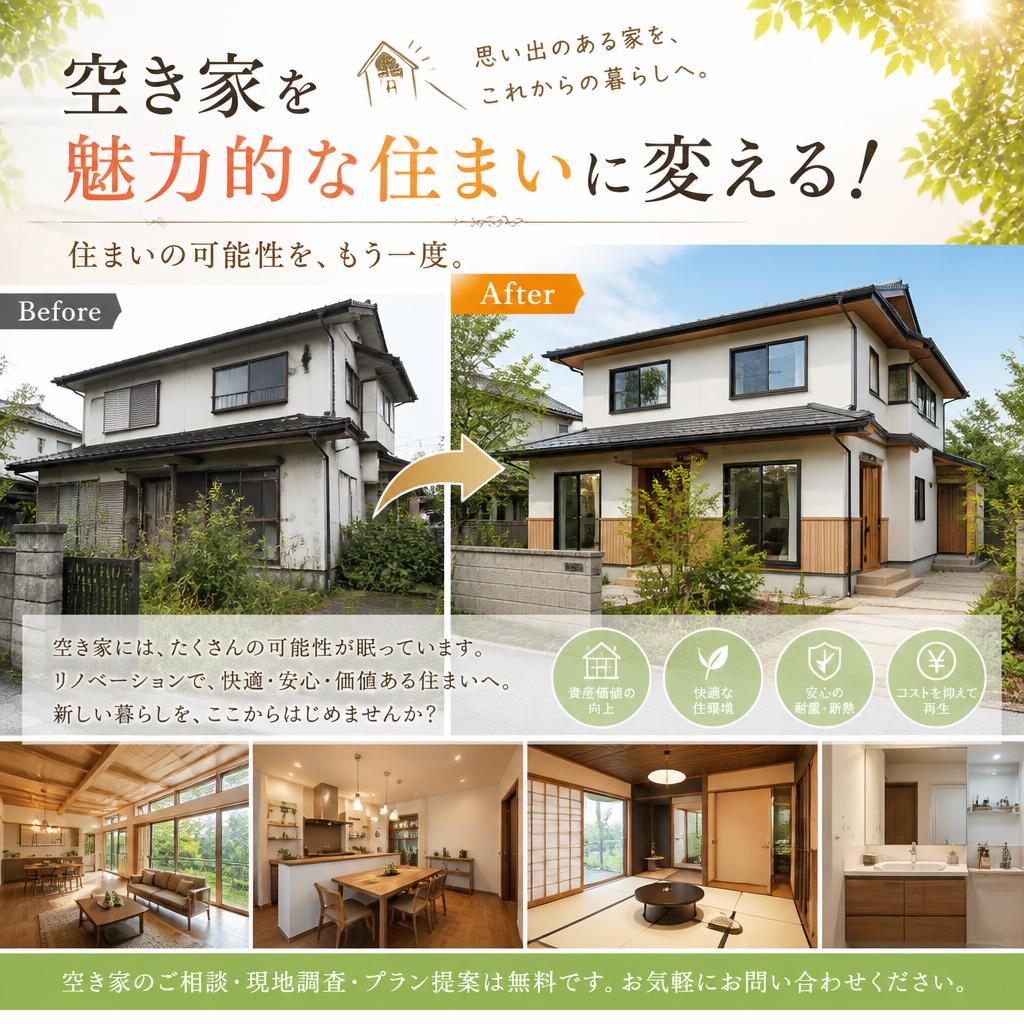 空き家を魅力的な住まいに変える！