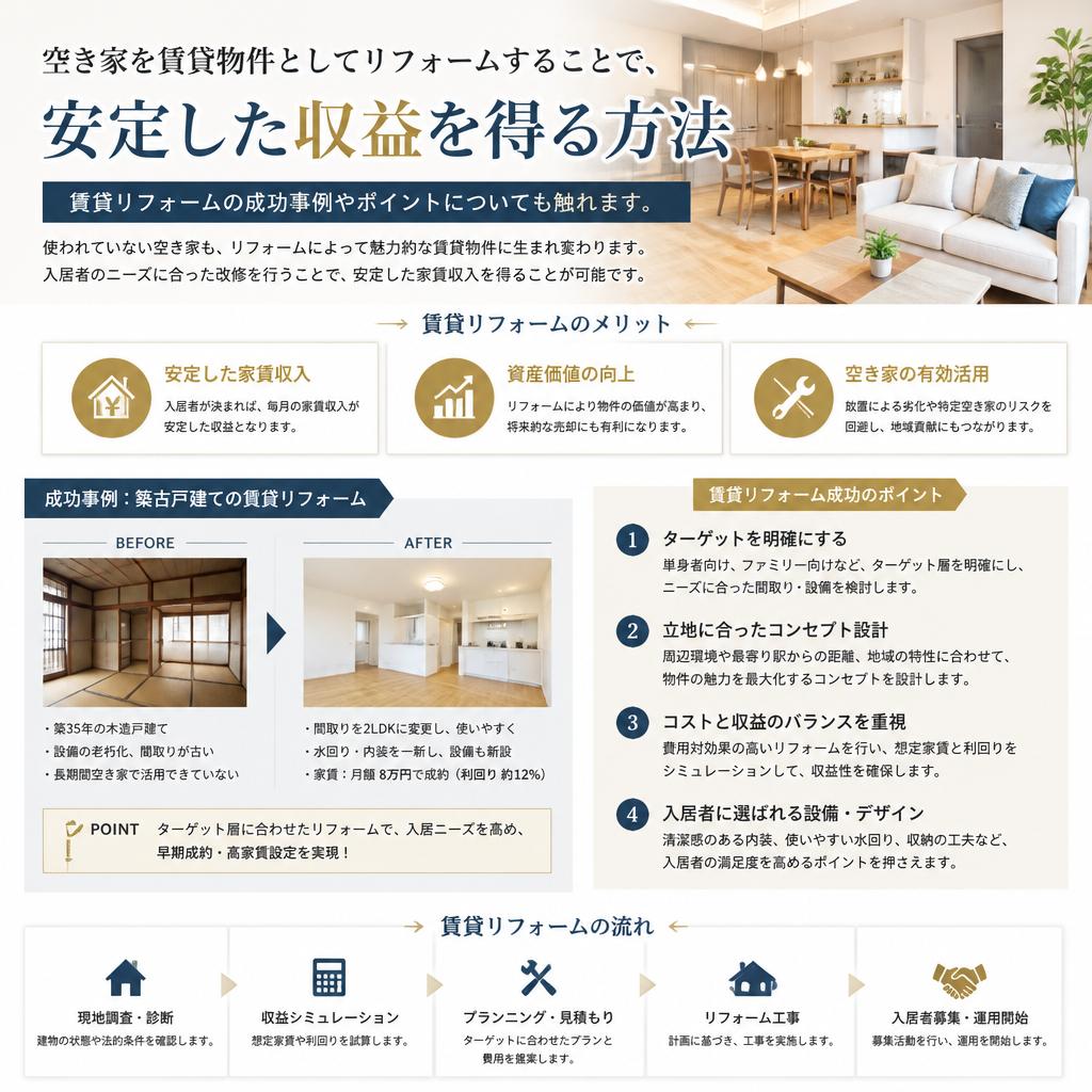 賃貸リフォームで収益化する