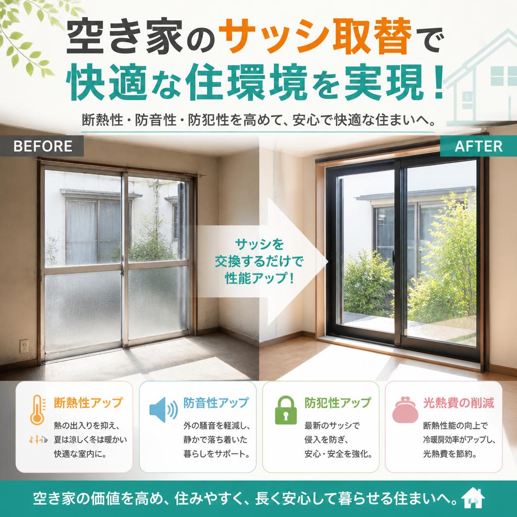 空き家のサッシ取替で快適な住環境を実現！