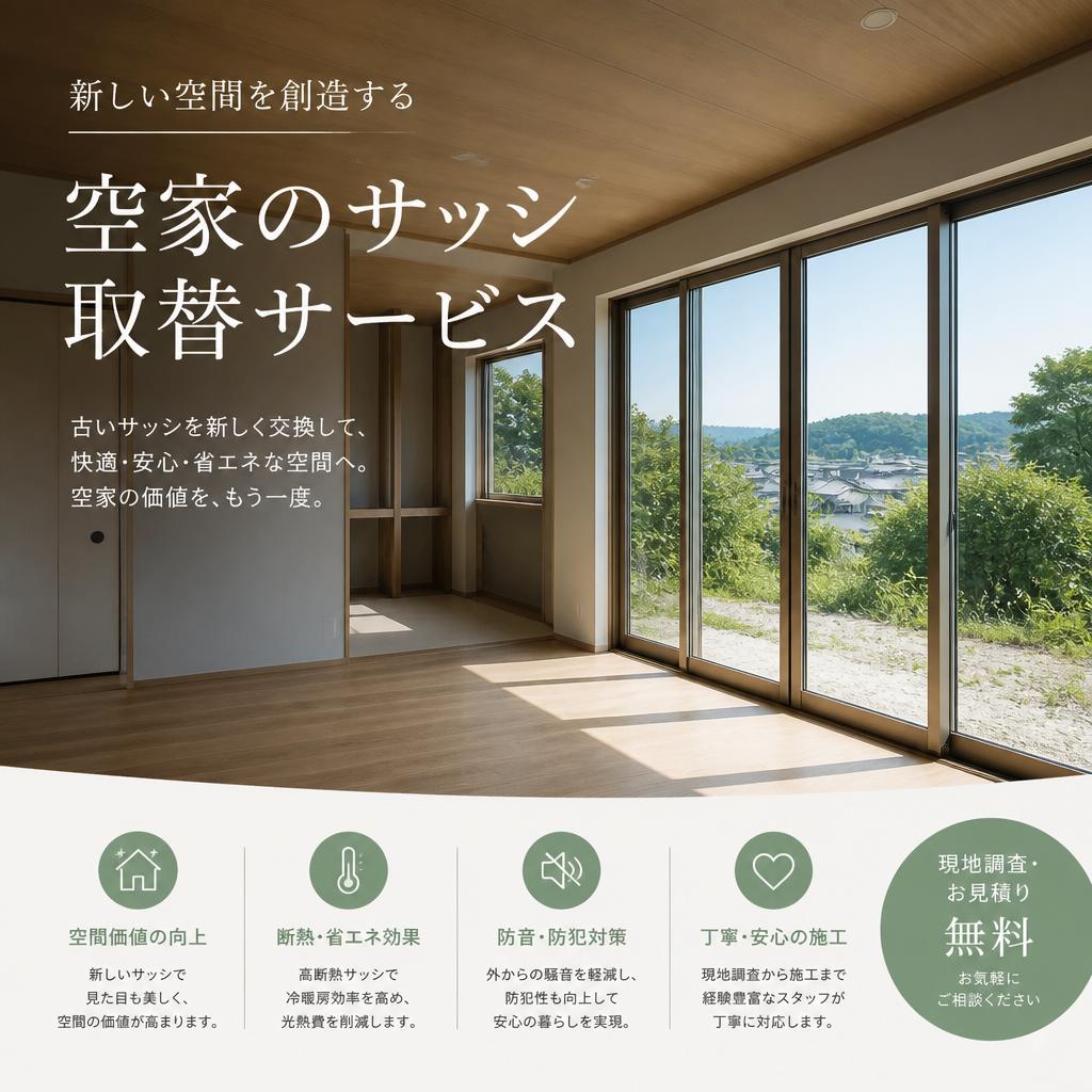 新しい空間を創造する空家のサッシ取替サービス