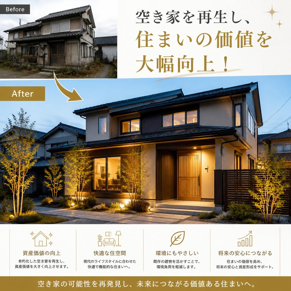 空き家を再生し、住まいの価値を大幅向上！