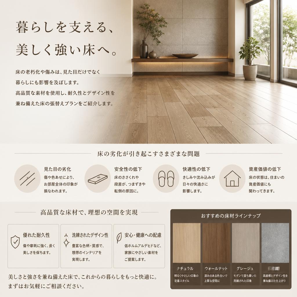 床の張替えで新しい生活を