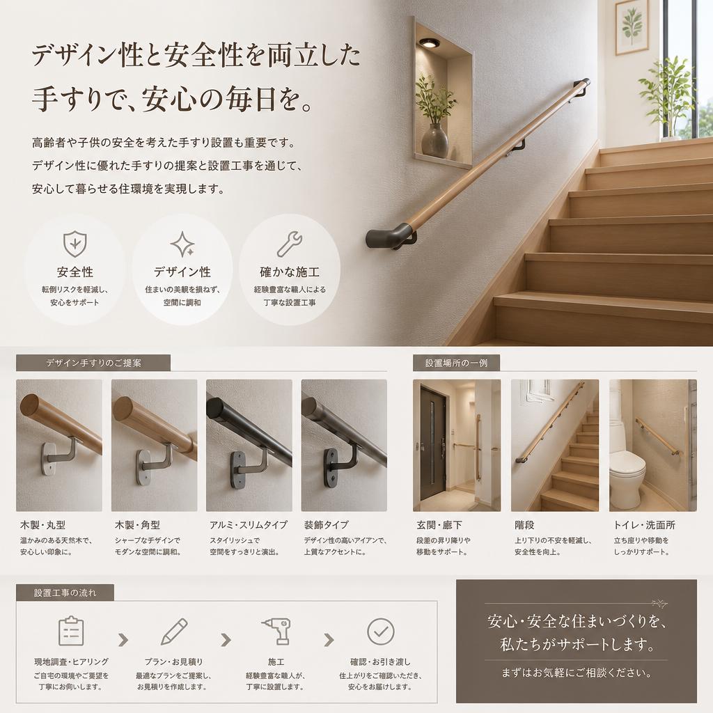 手すり設置で安全な住まい