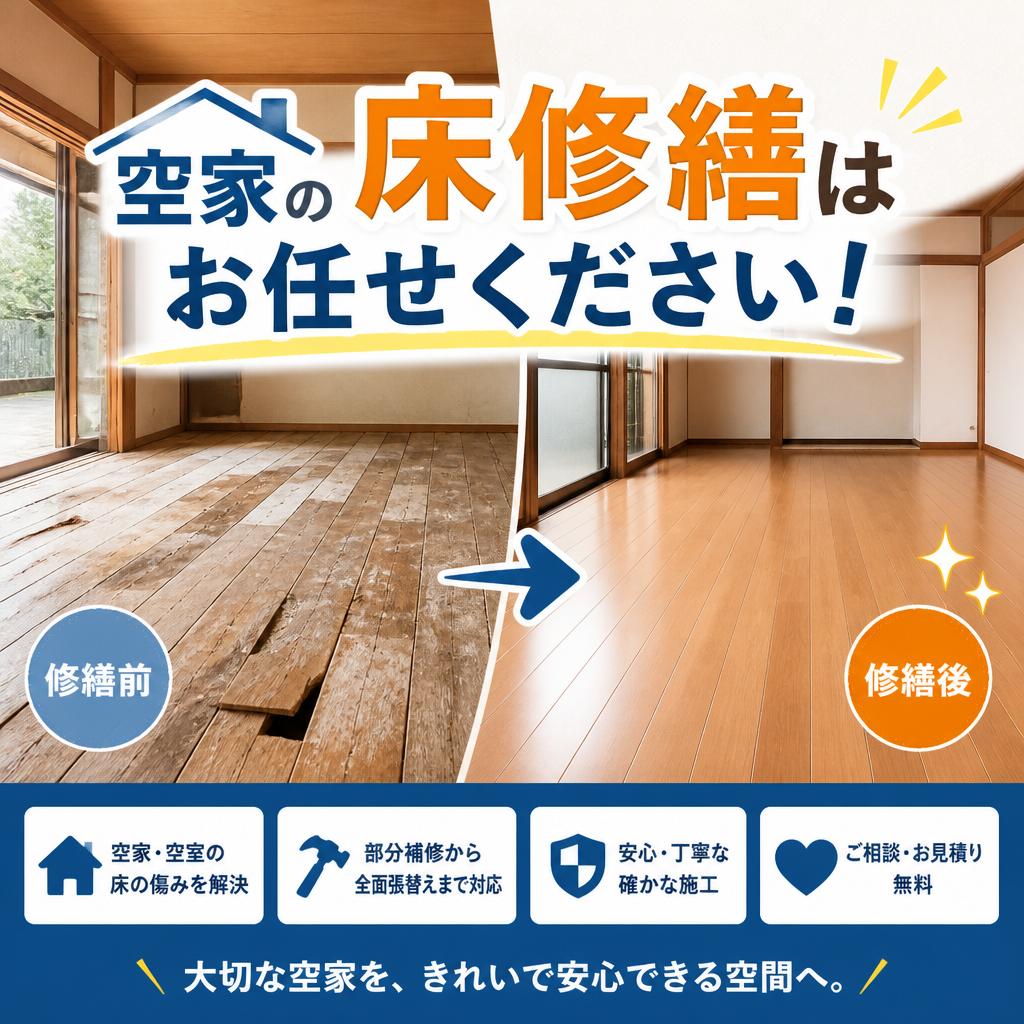 空家の床修繕はお任せください！