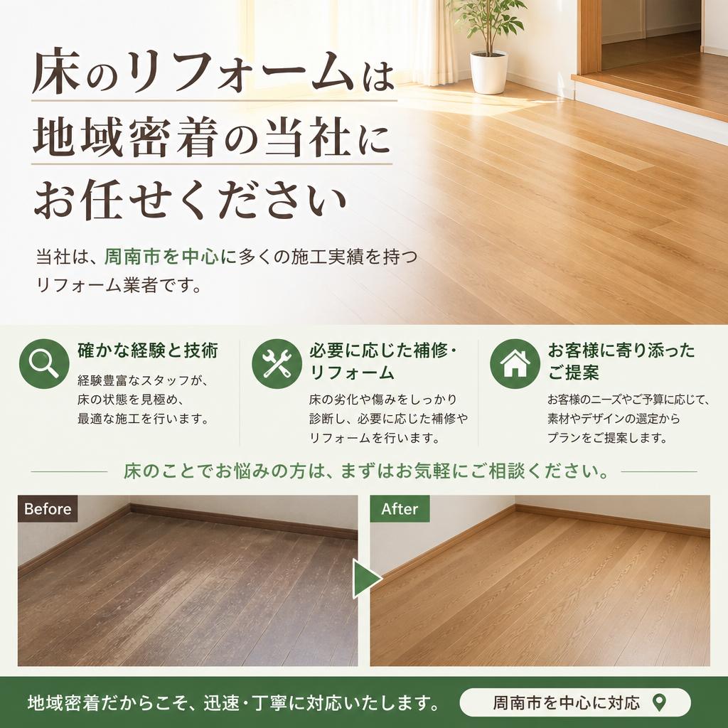 周南住建の床修繕について