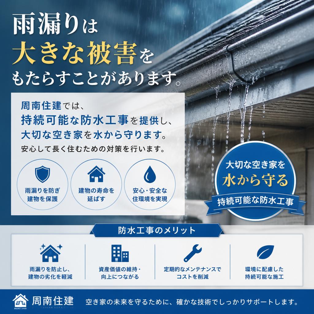 防水工事で雨漏りを防ぐ