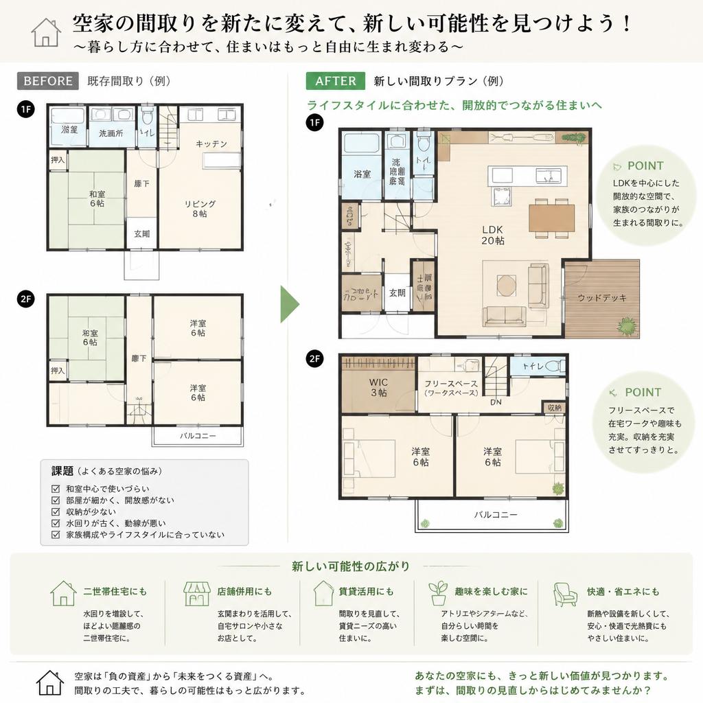 空家の間取りを新たに変えて、新しい可能性を見つけよう！
