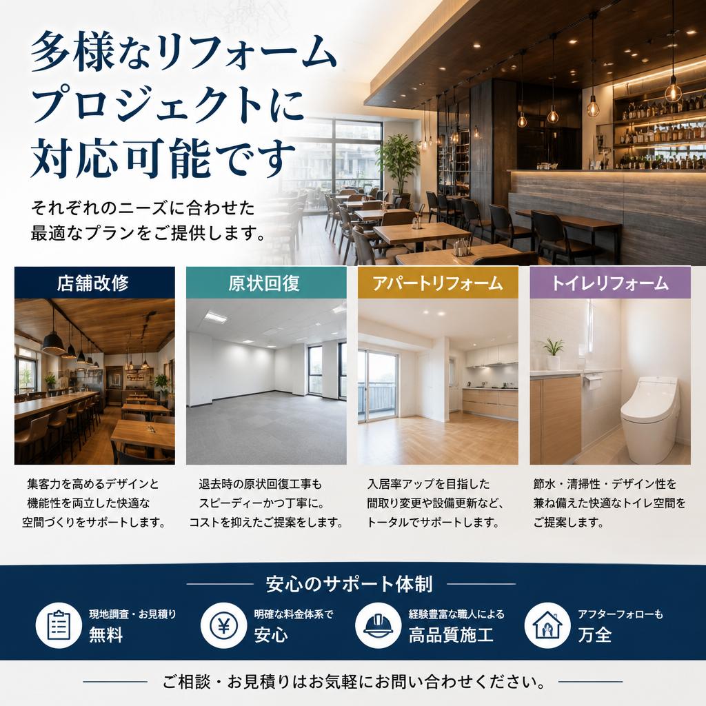 リフォームの幅広い内容
